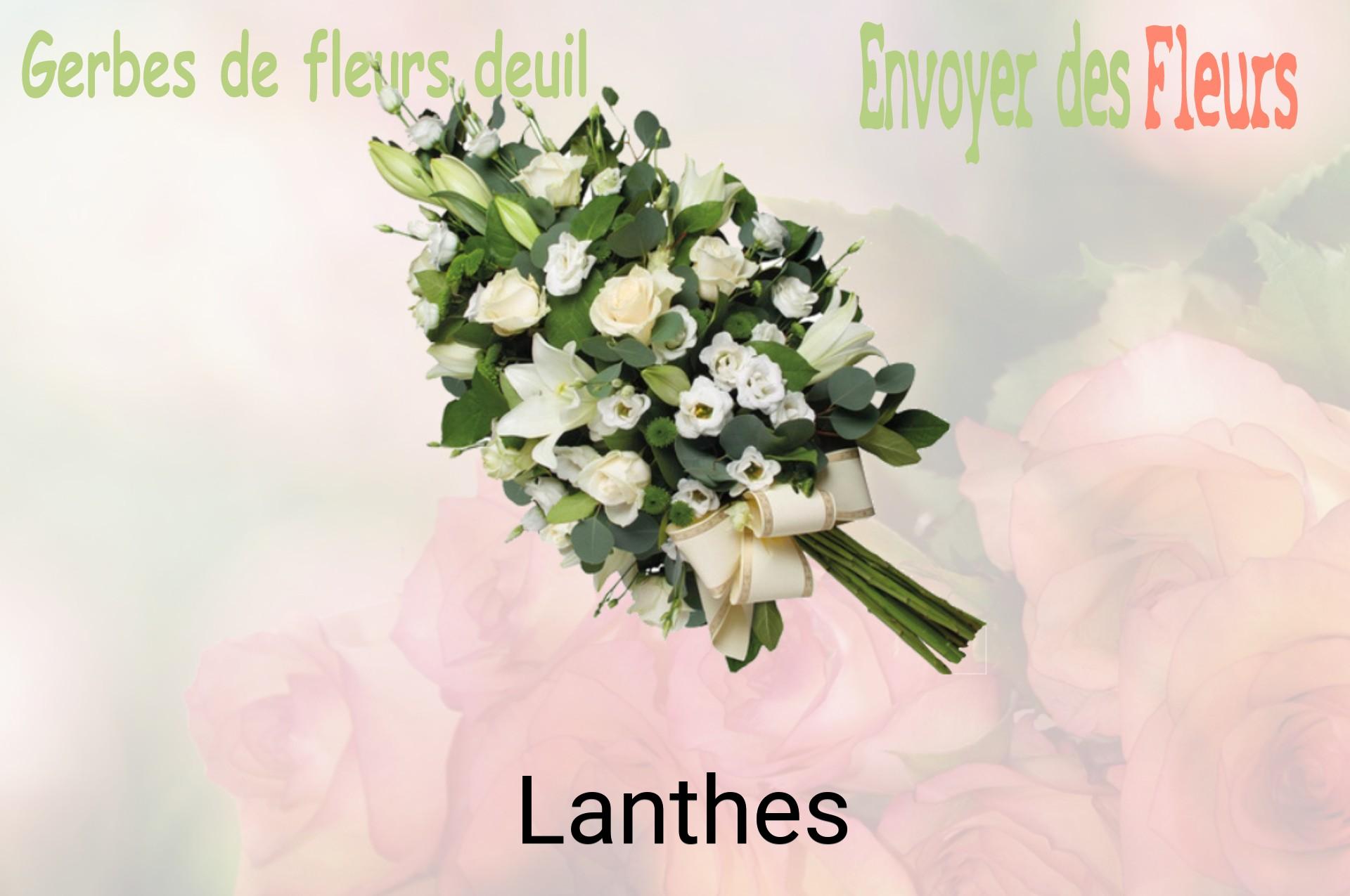 Gerbe de fleurs de deuil livrée à Lanthes
